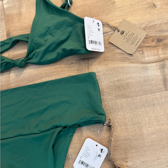 Free People Movement Toast Bikini Top & Bottoms Women’s Small Amazon Green NEW - Picture 10 of 12